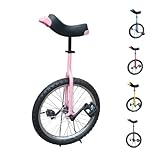 TCUDCKI Einrad für Erwachsene, verstellbarer Sitz mit Einradständer für lustige Fitnessübungen, Balance-Training, Zirkusaufführungen (Rosa, 45,7 cm)