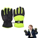 Skihandschuhe Kinder – wasserdichte & Winddichte Winterhandschuhe Kinder, Thermo Schneehandschuhe mit Anti-Rutsch-Griff, Warme Outdoor Handschuhe für Skifahren, Rodeln, Radfahren, S