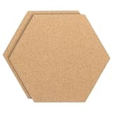 PATIKIL 9x8' 1/4' dicke Korkfliesen, 2er Pack selbstklebende sechseckige Pinnwand aus Kork für Bödenwand Zuhause Büro Klassenzimmer DIY, Holz