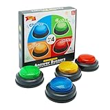 Gelabur Set von 4-Buzzern für Trivia-Spiele, Antwort-Buzzer für Klassenzimmer, Family Feud Jeopardy Buzzer, Game Buzzer mit Lichtern und Ton für Klassenzimmer, Game Show Buzzer Tasten