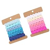 KESYOO 8mm RIC Rac Trim Band Regenbogen Band Zackenlitze Band zum Basteln Elastisches Band Gummiband Nähband Kordelspule für DIY Handwerk Geschenke Verpackung 2 Stück