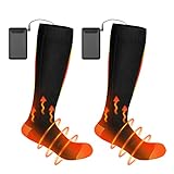 Beheizte Socken Beheizbare Socken Damen Herren,Elektrische Warme Socken Wiederaufladbare 4000 mAh Batterie Heizsocken Elektrisch Fusswärmer