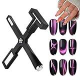 GZMAYUEN 5 in 1 Cat Eye Magnet Nagelmagnet, Schwarz Multifunktionaler Kreuz Starker Magnetischer Magnet für Nägel Nageldesign Zubehör Tools