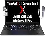 nkPad X1 Carbon Gen 11 14 Zoll QHD+ (Intel 13th Gen 10-Core i7-1355U, 32GB RAM, 2TB SSD) Business Laptop, lange Akkulaufzeit, Hintergrundbeleuchtung, Fingerabdruck, FHD Webcam, Wi-Fi 6E, IST
