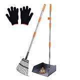 HAPPY HACHI Hundekotschaufel und Harke Set, Hundekotsammler mit verstallber Länge Griff, für große und kleine Hunde, Pooper Scooper mit Behälter zur Entfernung von Tierabfällen