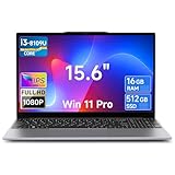 BMAX Laptop 15,6' FHD IPS Display, Core i3-8109U up to 3.6 GHz Win 11 Pro Notebook, 16 GB RAM 512 GB SSD, 5G WiFi, USB 3.0, HDMl, Laptop für Studenten und Büro, Deutsche Tastaturschutzfolie