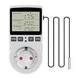 KETOTEK KT3100 Digitaler Thermostat Steckdose Steckdosenthermostat mit fühler 3m Steckdose Temperaturgesteuert 230V 16A für Gewächshaus Aquarium Brauen Fermentation Keimung Heizung Kühlung