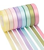 TAKONE Satinbänder Bunt 8er Set – 10mm × 22,8m Schleifenband Pastell – Bunte Stoffbänder Für Basteln, Geschenkband Für Verpackung, Karten & Partydeko
