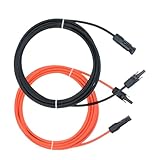 Solarkabel – Solar-Verlängerungskabel, 1 m Solarmodul-Kabel, Solar-Ladekabel, Solarmodul-Verlängerungskabel, 1 m flexibler, UV-beständiger, stabiler Draht für Wohnmobile, Autos, Boote