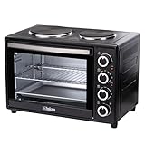 Iskra Mini Backofen mit Kochplatten und Umluft 38L, mit...