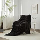 Luofanfei Flanell Kuscheldecke Wohndecke 180x200 Schwarz Samt Decke Kuschelig Warme Flauschige Fleecedecke Bettüberwurf Couchdecke Tagesdecke Sofadecke Blanket Für Schlafzimmer Büro