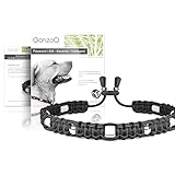Ganzoo EM Keramik Hunde-Halsband/Paracord 550 Halsband mit Zier-Perlen und EM Tubes/EM Pipes/Größe M 43-51 cm/Dog Collar/verstellbar mit Kordelstopper/Farbe Tiefschwarz