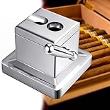 Zigarrenschneider - Dual V-Schneider und Gerader Schneider mit Edelstahlklinge, tragbarer Metall-Tischschneider für die meisten Zigarrengrößen