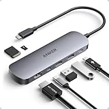 Anker 7-in-1 USB-C Hub mit 4K@60Hz HDMI, 100W Power Delivery, USB-A/C-3.0-Ports und SD/microSD-Kartenleser für USB-C Geräte (ohne Netzteil)