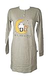 CRAZY FARM Damen Nachthemd Winter Interlock Cotton Seraph Artikel 15751, 2485 Stars Grey, XL