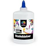 OfficeTree 250 ml Flüssigkleber Bastelkleber Lösungsmittelfrei - Bastelleim Kleber für Kinder geeignet - Transparent Trocknend für Große und Kleine Projekte