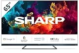 SHARP 65FQ5EG Quantum Dot Google TV 164 cm (65 Zoll) 4K Ultra HD QLED Google TV (Smart TV ohne Rahmen, Dolby Atmos, Dolby Vision IQ, HDMI 2.1 mit eARC)