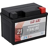 CARTEC Motorradbatterie YTX4L-BS, 4Ah, 70A, Gel Technologie Motorrad-Starter-Batterie, Erstausrüsterqualität, zyklenfest, lagerfähig, wartungsfrei