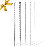 WALTER Bohrer-Set 5-teilig, 600mm lang, Durchmesser 10/12/16/22/25 mm, Karbonstahl, Spitzen hartmetallbestückt, SDS Plus Bohrersatz, 450mm Arbeitslänge, ideal für Bohrungen in Gestein, Stein und Beton