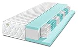 DREAMSTAR Ergo Flex Duo Taschenfederkernmatratze I ergonomische 7-Zonen Matratze I 22 cm hoch I Öko-Tex Zertifiziert I Härtegrad 2 (H2) 0-80 kg und Härtegrad 3 (H3) 80-100 kg | 90 x 190 cm