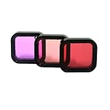 REFLEX CAMERA Wasserdichte Objektivfilter für GoPro Hero 7/6/5 Schwarz - High-Definition Rot, Rosa, Lila Set zur Unterwasser-Farbkorrektur - Langlebiges, Easy Swap Design zum Tauchen & Schnorcheln