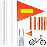 AHEJIOO Fahrradfahne für Kinder, Fahrradwimpel Set Mit 13 Teilen, Fahne Fahrrad Kinder Sicherheitsausrüstung, Fahrrad Fahne Kind Für Motorrad Und Fahrradanhänger, Inklusive Befestigungssystem