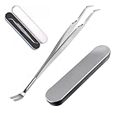 EasyULT 2 in 1 Profi Zeckenzange, Zeckenpinzette und Zeckenhaken, aus Hochwertigem Edelstahl Problemlos Zecken Entfernen, Zeckenentferner für Mensch, Hunde, Katzen(mit Aufbewahrungsbox)