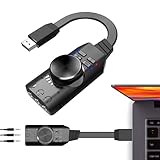 USB-Soundkarte, virtueller 7.1-Surround-Sound, Aux auf USB mit Lautstärkeregler, tragbares USB-Audio, 3,5-mm-Soundkarte, Treiber, USB-Audio-Schnittstelle für Headset, Kopfhörer, Laptop