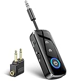 SONRU Bluetooth 5.3 Empfänger 2-in-1 und Empfänger Lebensdauer 15 Stunden – Anschluss Dual Kopfhörer für Reisen mit dem Flugzeug, Auto ohne Bluetooth und Teilen von Audio zu Hause