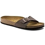 Birkenstock Damen Classic Madrid Birko-Flor Pantoletten,Braun (NUBUK MOCCA), 38 EU