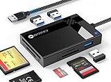 USB 3.0 SD Kartenleser, WARRKY Highspeed 7 in 1 SD Kartenleser, USB 3.0 für 3xUSB 3.0/TF/MS/CF/SD Card Reader, kartenlesegerät für Windows XP/MAC OS/Chrome OS/Linux