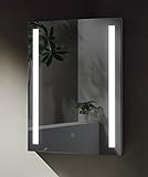 SGSpiegel Badspiegel mit seitlicher LED Beleuchtung, Badezimmerspiegel 70x50cm, Lichtfarbe Weiß, Energieklasse A+