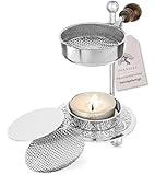 Räucherstövchen mit Sieb - Silber Weihrauchbrenner, Vielseitig & Robust für Aromatherapie | Räuchergefäß, Weihrauchbrenner, Räucherstövchen Sieb, Incense Burner, Räuchern Zubehör