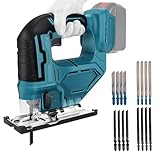 Professional 18V System Akku-Stichsäge für Makita 18V Lithium-Akku, Elektro-Stichsäge Schneller Blattwechsel für Holz, PVC, Sperrholz und Metall(Batterien nicht enthalten)