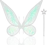 Orifinter Feenflügel Erwachsene, Schmetterlingsflügel Feen Kostüm Damen, Faschingskostüme Damen, Elfenflügel mit Feenstab für Karneval Halloween Kostüm Geburtstag Cosplay Comic Con Themed Party
