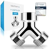 Bächlein Y-Verteiler aus Messing für den Einsatz in Haus & Garten - 2 Wege Y-Verteiler für einen G 3/4' Wasseranschluss