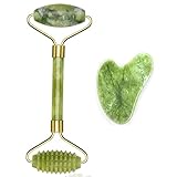 100% Jade Roller Set, Gua Sha MassagegeräT, Natü Rliche...