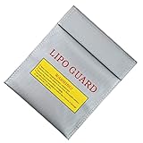 LIPO Batterie-Guard-Tasche feuerfeste explosionsgeschützte tragbare lagerungswächter Safe Pouch 30x23 cm Silber in DIY und Werkzeuge