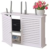 An Der Wand Montiertes Schwimmendes WLAN-Router-Regal 2-Ebenen-Router-Rack Set-Top-Box-Stützen Aufbewahrung An Der Wand Montiertes Regal Halterung (Color : Weiß, Size : 48 * 11 * 31.5cm)