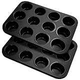 Fousenuk Muffinform, 2er-Pack Karbonstahl Muffinblech für...