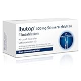 ibutop 400 mg Schmerztabletten, bei Schmerzen und Fieber, mit Ibuprofen, entzündungshemmend, Linderung von Kopfschmerzen, Zahnschmerzen, Regelschmerzen und Fieber, 50 Tabletten