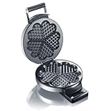 GRAEF Waffeleisen Hörncheneisen WA80 Edelstahl, Herzchenform, Kabelaufwicklung mit Steckerhalter, Platzsparendes Format, Antihaftbeschichtung
