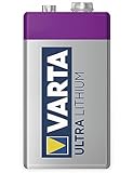 VARTA Batterien 9V Blockbatterie, 1 Stück, Ultra Lithium, hohe Leistung für Rauchmelder, Brand- & Feuermelder, Digitalkamera