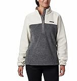 Columbia Benton Springs 1/2 Snap Pullover, Fleece Pullover für Damen, City Grey Heather/Chalk, Größe M