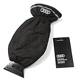 Original Audi Eiskratzer mit Handschuh Winter Kratzer Scheiben Schnee Eiskratzerhandschuh 80A096010D, Schwarz