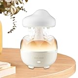 Wasserfall-Lampe, Wolken-Diffusor – Kreativer Wolken-Luftbefeuchter, Regentropfen-Luftbefeuchter, Wassertropfen, 7 Farbwechsel-Lichter, Regengeräusche, Aromatherapie-Maschine für Schlafzimmer,