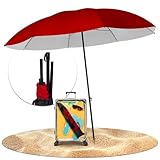 STYNGARD Reise Sonnenschirm mit UV Schutz 50+ [155 cm ⌀] - Strandschirm Sonnenschirm Strand mit Abspannleinen Modell NIZZA