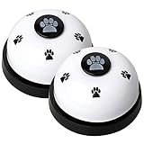 nuoshen 2 Stücke Trainingsglocken für Haustiere, Hund Türklingel Hundeglocken für Potty Katzentraining, Töpfchentraining Kommunikationsgerät mit Großem Button(Weiß)
