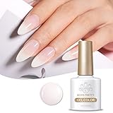 Born Pretty Gellack Milchig Weiss, Gel UV Nagellack Natur Jelly Transparent Weiß Nagellack Nail Art Klassischer und All-MatchStil UV LED Soak Off Manicure Lacquer Varnish