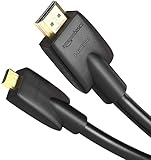 Amazon Basics Hochgeschwindigkeits-HDMI-Kabel, Typ Micro-HDMI auf HDMI D, HDMI-Standard 2.0, 0.9 m, Monitor, Schwarz